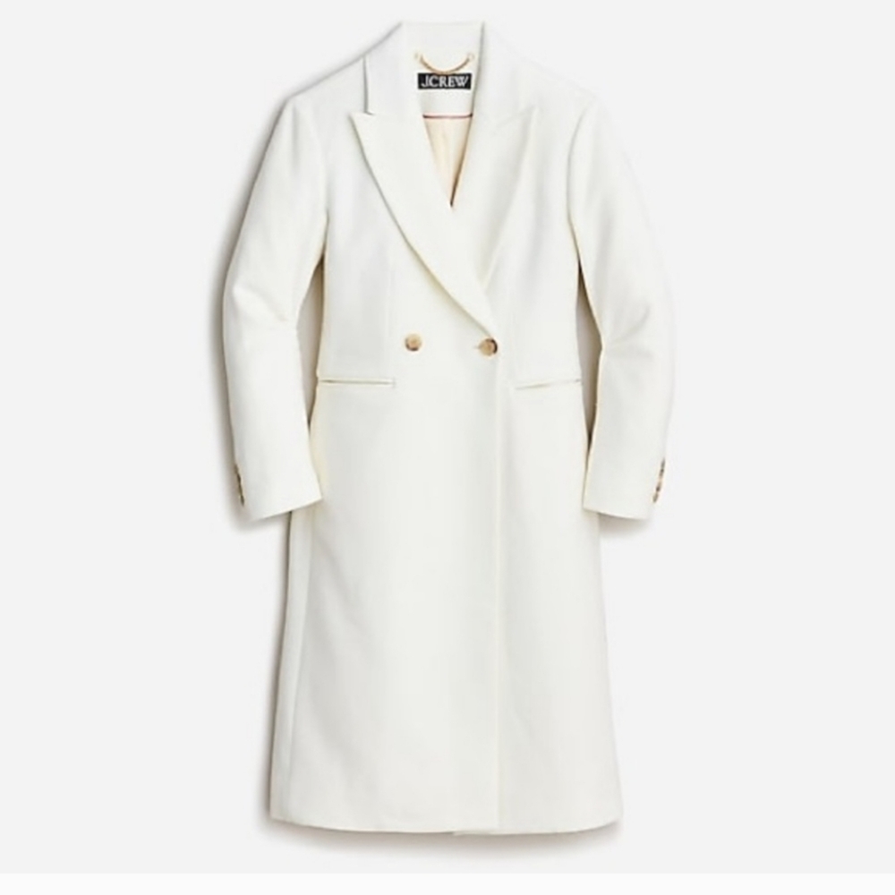 J Crew Mirabelle Ivory Luxury Cashmere Blend Coat Petite 12 $398